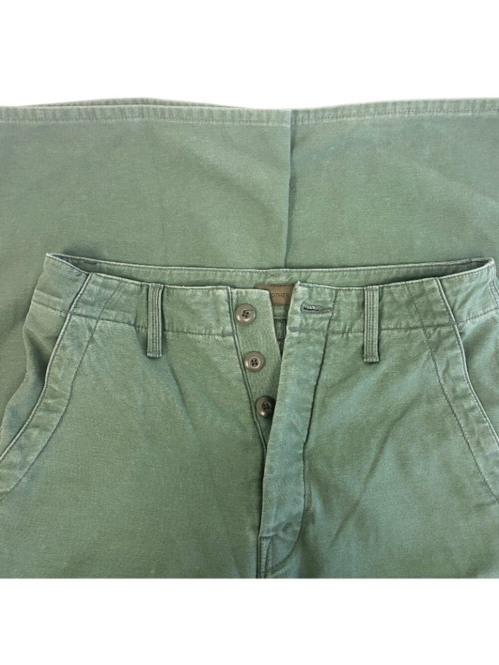 MOTHER The Major Roller Sneak Women High Waist Wide Leg Pants Green Sz 27 / US 4 - Picture 5 of 7